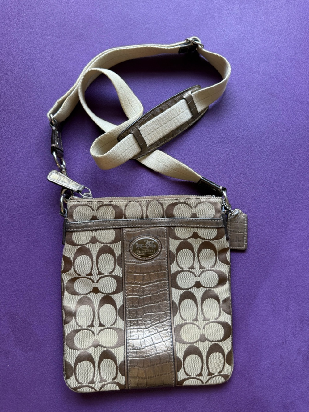 Coach crossbody croc embossed